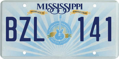 MS license plate BZL141