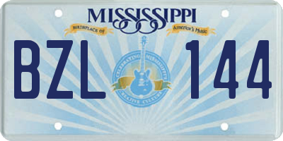 MS license plate BZL144