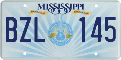 MS license plate BZL145