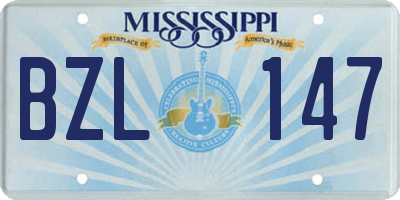 MS license plate BZL147