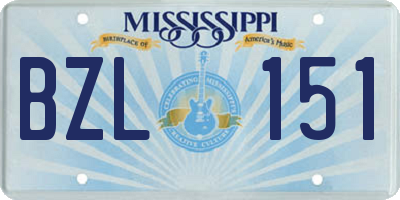 MS license plate BZL151