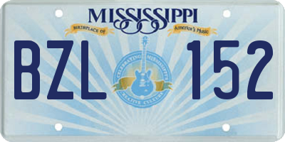 MS license plate BZL152