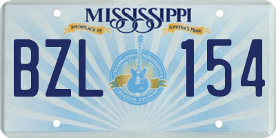 MS license plate BZL154