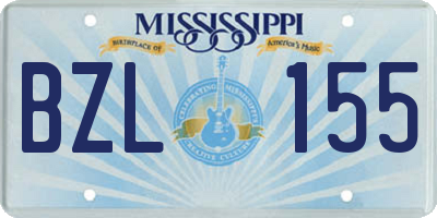 MS license plate BZL155