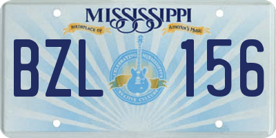 MS license plate BZL156