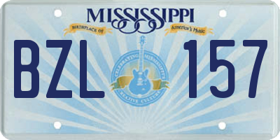 MS license plate BZL157