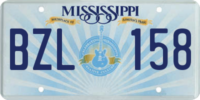 MS license plate BZL158