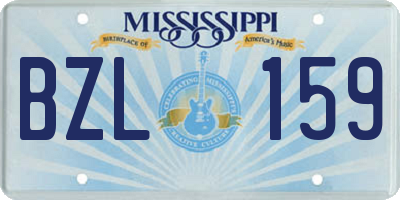 MS license plate BZL159