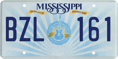 MS license plate BZL161