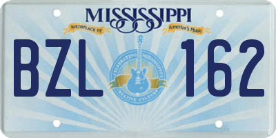 MS license plate BZL162