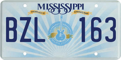 MS license plate BZL163