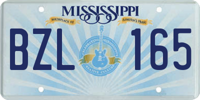 MS license plate BZL165