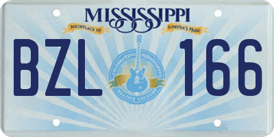 MS license plate BZL166