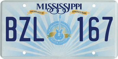 MS license plate BZL167