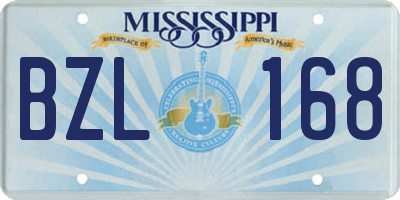 MS license plate BZL168