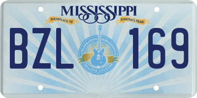 MS license plate BZL169