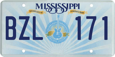 MS license plate BZL171