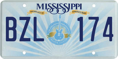 MS license plate BZL174