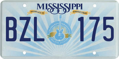 MS license plate BZL175