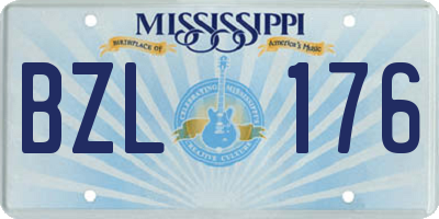 MS license plate BZL176