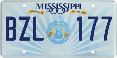 MS license plate BZL177