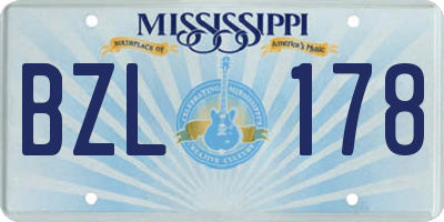 MS license plate BZL178