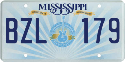 MS license plate BZL179