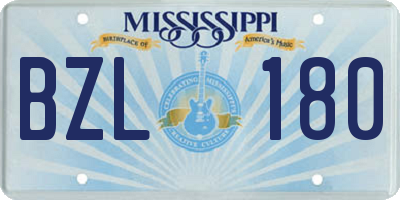 MS license plate BZL180