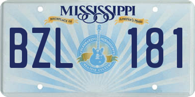 MS license plate BZL181