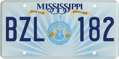 MS license plate BZL182