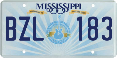MS license plate BZL183