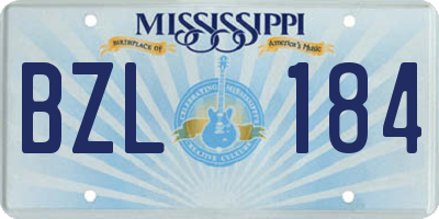 MS license plate BZL184