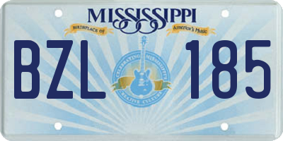 MS license plate BZL185