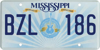 MS license plate BZL186