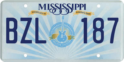 MS license plate BZL187