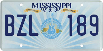 MS license plate BZL189
