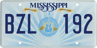 MS license plate BZL192