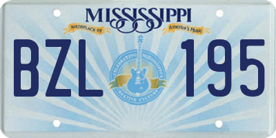 MS license plate BZL195