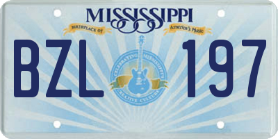 MS license plate BZL197