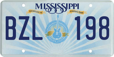 MS license plate BZL198