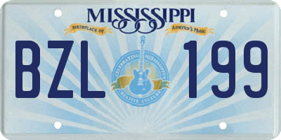 MS license plate BZL199