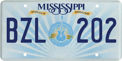 MS license plate BZL202