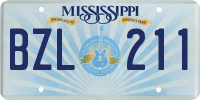 MS license plate BZL211