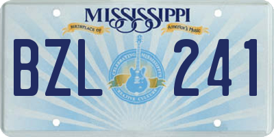 MS license plate BZL241