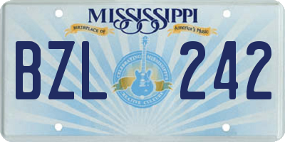 MS license plate BZL242