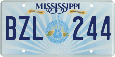 MS license plate BZL244