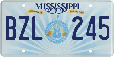MS license plate BZL245