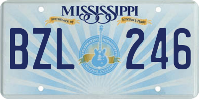 MS license plate BZL246