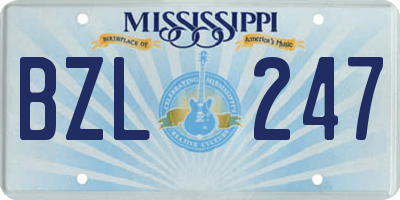 MS license plate BZL247