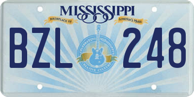 MS license plate BZL248